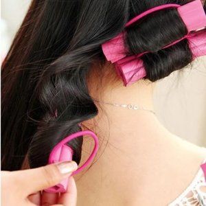 12 Night Sleep Hair Curling Wand Curler Rollers Foam Self Grip Stick Sponge